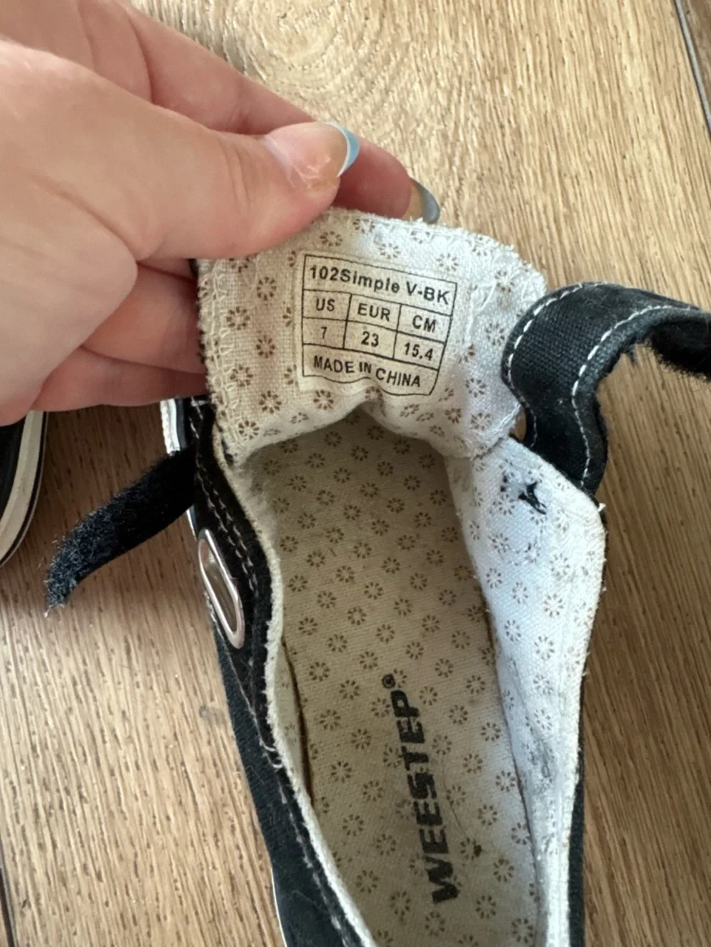 Weestep Toddler Black Canvas Sneaker - Velcro Closure